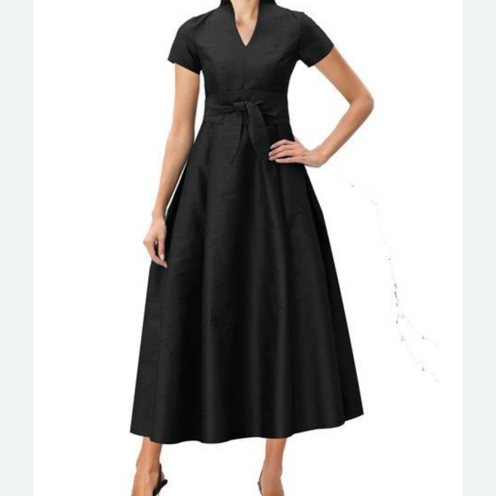 STYLEWE Black A-Line V-Neck Cocktail Dress